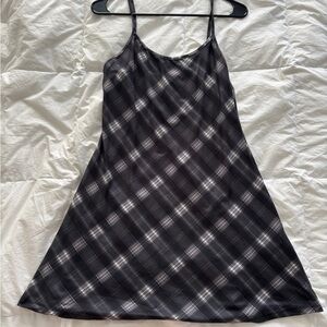Plaid Black and Gray Women's slip dress
